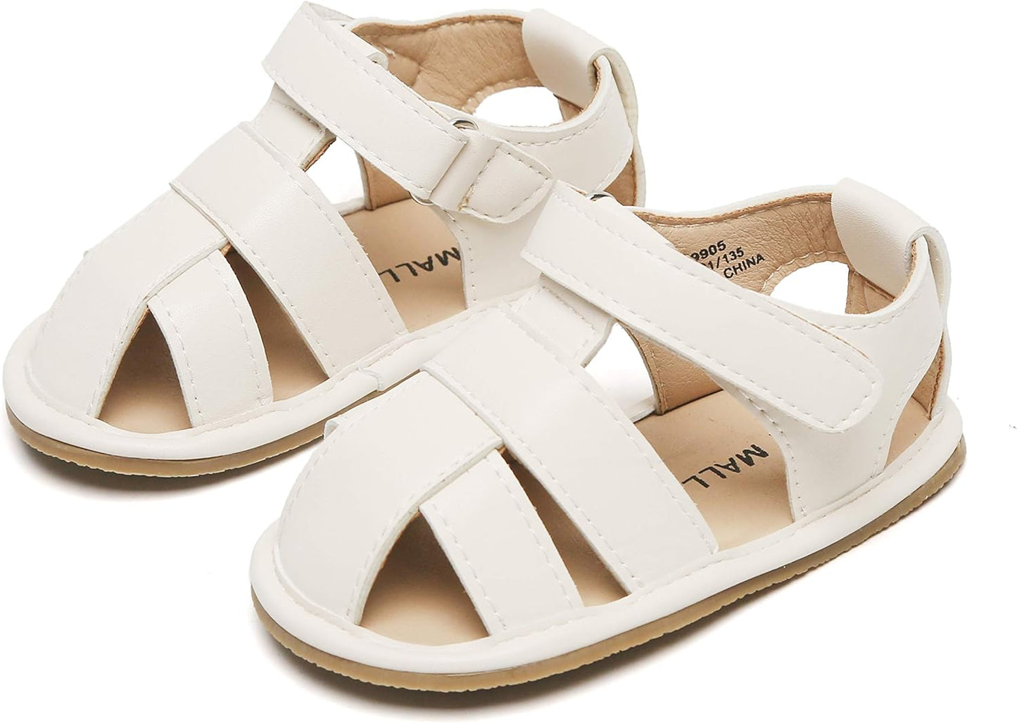 Baby Toddler Girls Boys Sandals - Soft Rubber Sole Leather Baby Walking Shoes(Infant/Toddler)