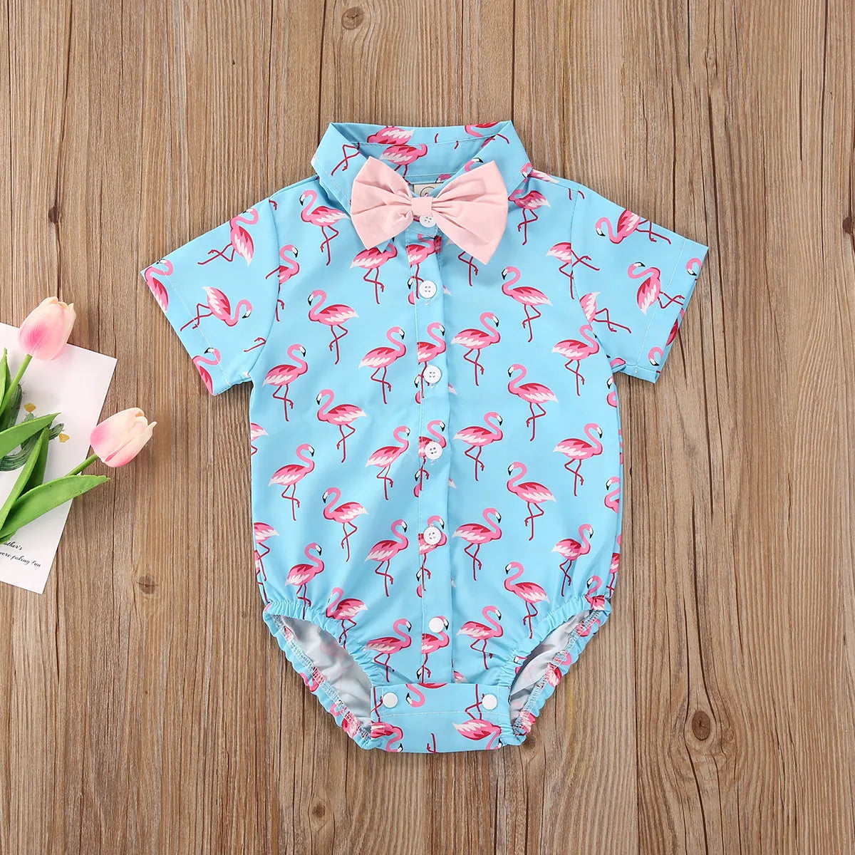 2020 Baby Summer Clothes Infant Newborn Baby Boy Bowknot Tie Bodysuit Shortsleeve Flamingo Dinosaur Pineapple Gentleman Jumpsuit
