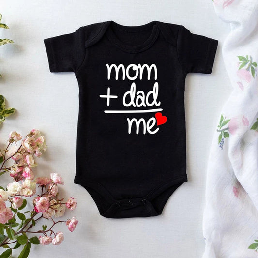 2022 Toddler Newborn Jumpsuit Mom Dad Me Letter Print Baby Body Romper Onesie Short Sleeve Bodysuit Summer Cotton Infant Rompers