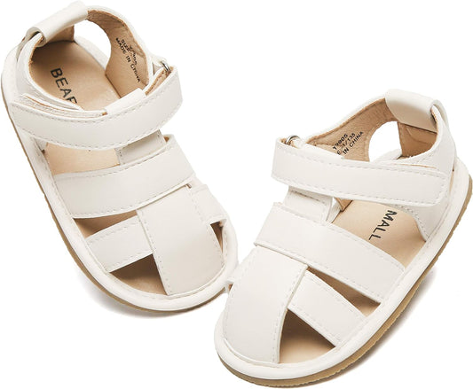 Baby Toddler Girls Boys Sandals - Soft Rubber Sole Leather Baby Walking Shoes(Infant/Toddler)