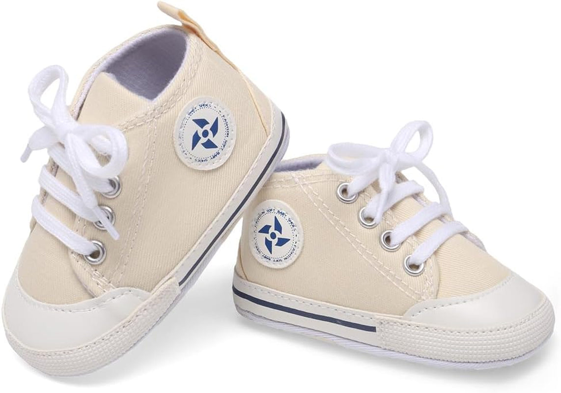 Baby Boys Girls Star High Top Sneaker Soft Anti-Slip Sole Newborn Infant First Walkers Canvas Denim Shoes