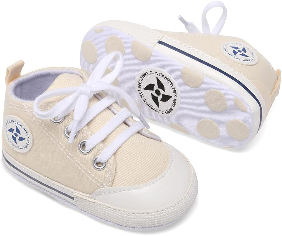 Baby Boys Girls Star High Top Sneaker Soft Anti-Slip Sole Newborn Infant First Walkers Canvas Denim Shoes