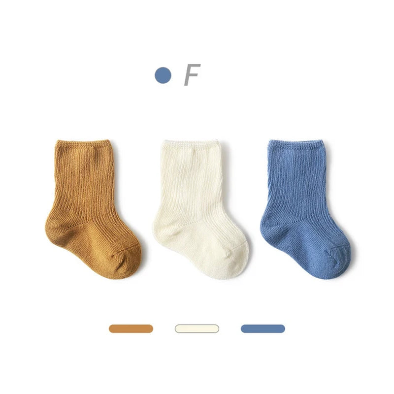 3 Pairs/Lot Children'S Socks Solid Autumn Spring Boy anti Slip Newborn Baby Socks Cotton Infant Socks for Girls Boys Floor Socks